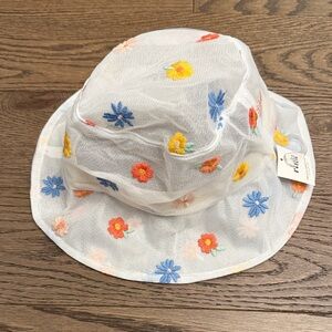 NWT Floral Kids Mesh Bucket Hat
